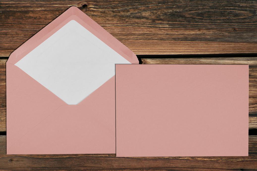 Briefhüllen mit Seidenfutter C5 157x225 mm Nassklebend Rose gerippt 100 g/qm